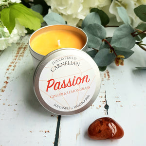Passion Candle - Carnelian Crystal Soy Candle