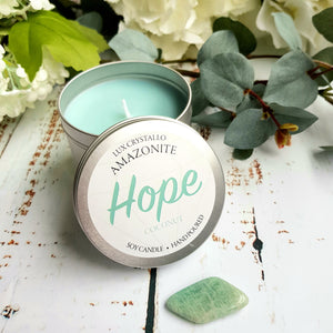 Hope Candle - Amazonite Crystal Soy Candle