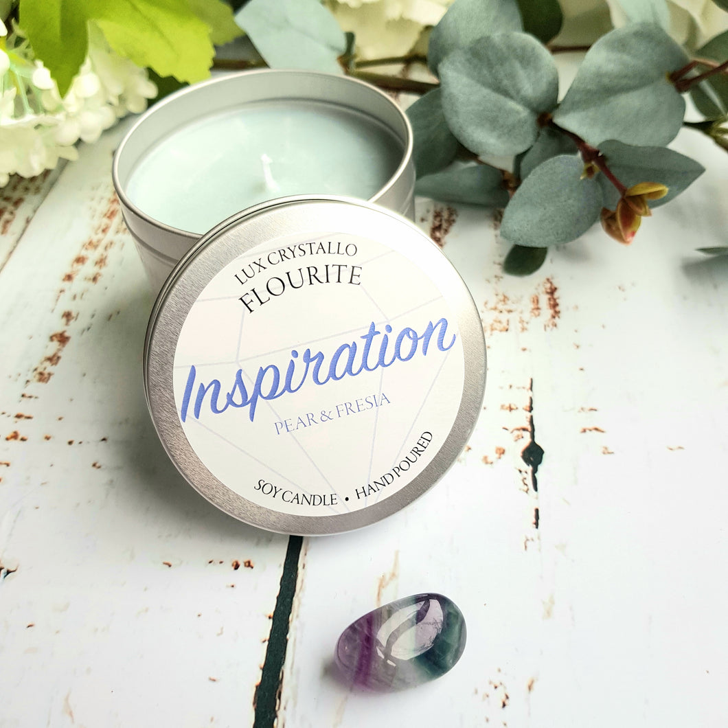 Inspiration - Flourite Crystal Soy Candle