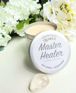 Master Healer- Clear Quartz Crystal Soy Candle