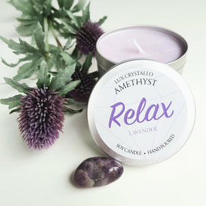 Relax - Amethyst Crystal Soy Candle