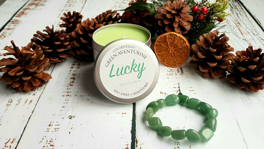 Luck Crystal Candle & Bracelet Combo