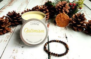 Optimism and Abundance Candle and Bracelet Combo