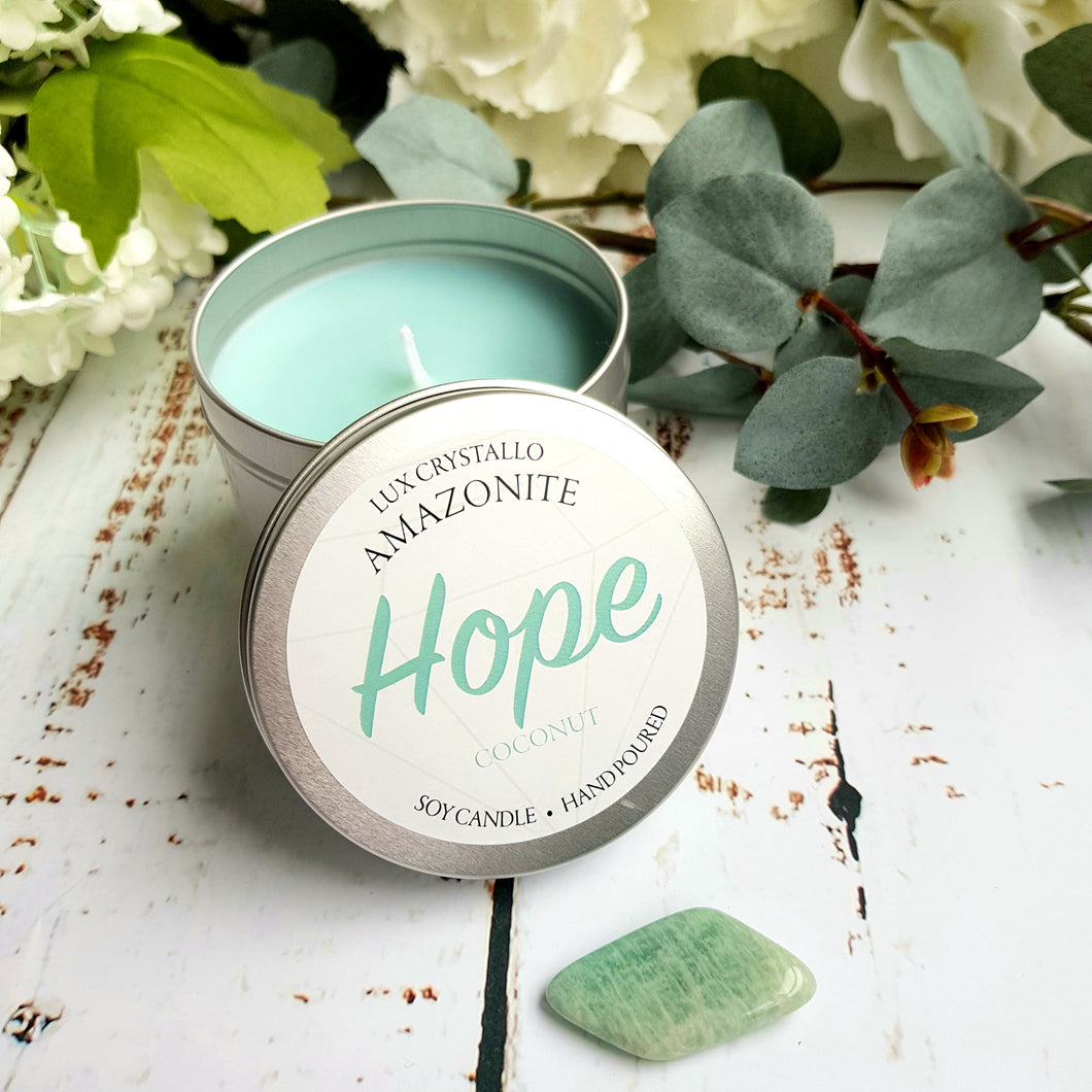 Hope Candle - Amazonite Crystal Soy Candle